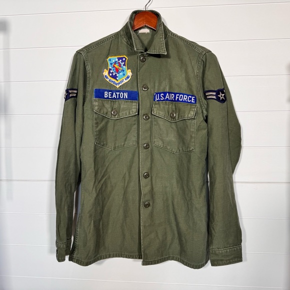 VTG U.S. Air Force Military Utility Shirt Size 15 1/2 X 35 410th Bomb Wing Patch - Picture 4 of 13